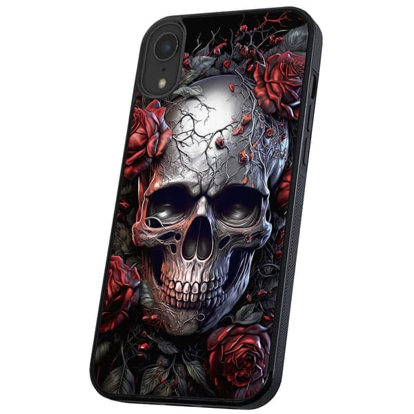 iPhone XR - Deksel/Mobildeksel Skull Roses