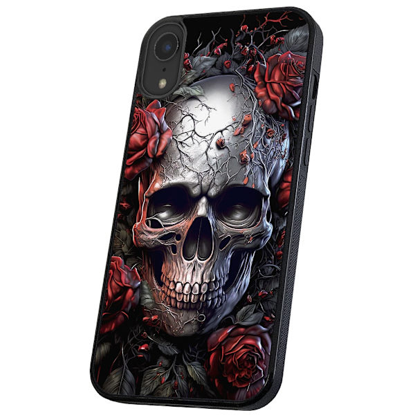 iPhone XR - Skal/Mobilskal Skull Roses