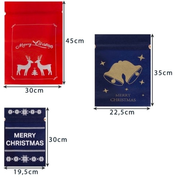 Presentpåsar Set - Jul - 8 st