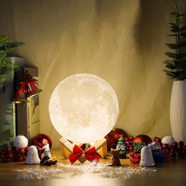 Lampe - Moon Lamp / Månelampe - 8cm - Justerbar farge Multicolor