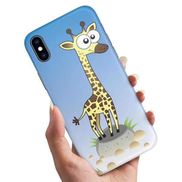iPhone X/XS - Cover/Mobilcover Tegnet Giraf