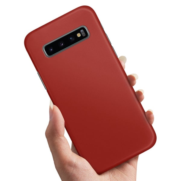 Samsung Galaxy S10e - Skal/Mobilskal Mörkröd Mörkröd