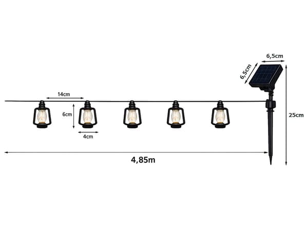 Solcellsslinga LED lyktor 20-LED