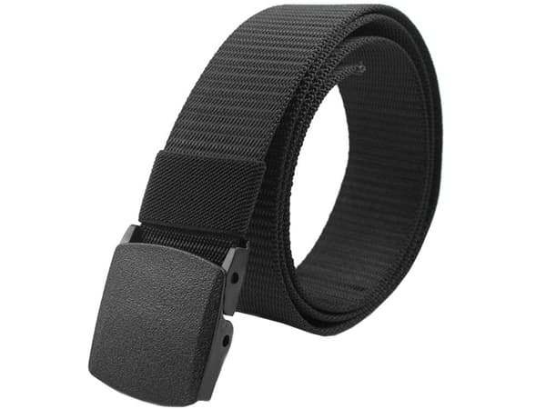 Taktiskt Bälte / Militärbälte - 1,2m x 37mm Black
