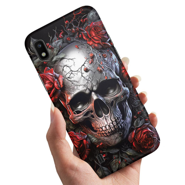 Samsung Galaxy A10 - Cover/Mobilcover Skull Roses