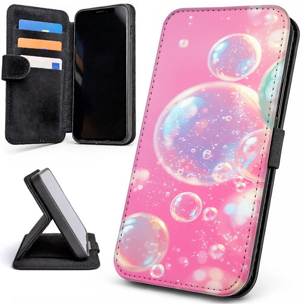 Lommebok Deksel / Mobildeksel til iPhone 7 / 8 / SE - Bubbles