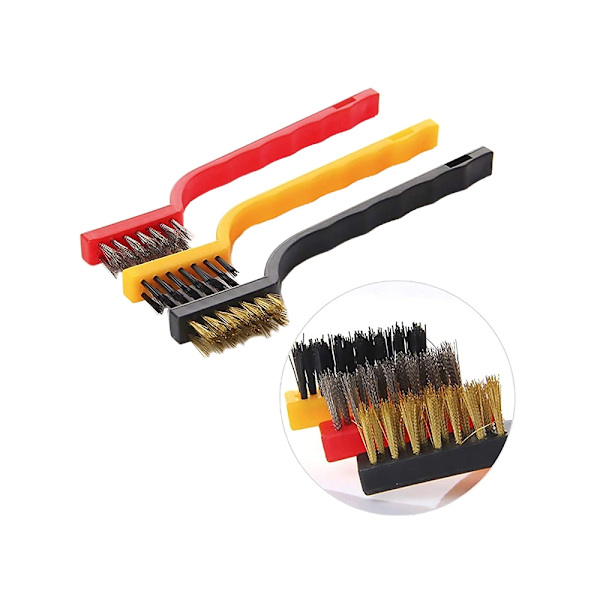 3-Pack - Stålborstar Set - Mässing, stål & nylon