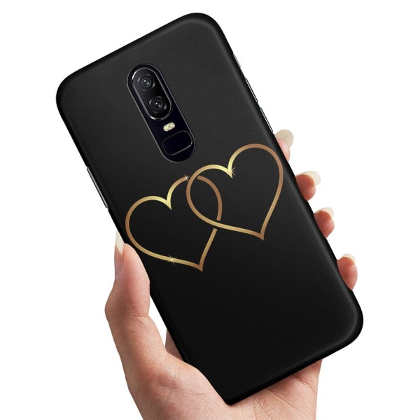 OnePlus 6 - Skal/Mobilskal Double Hearts