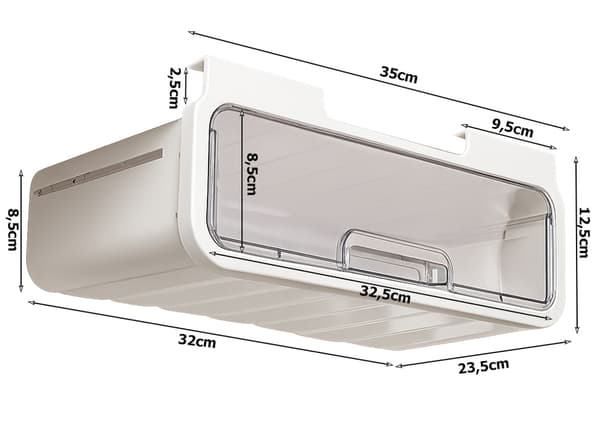 Utdragbar låda under skrivbord