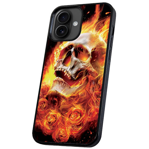 iPhone 16 - Skal/Mobilskal Burning Skull