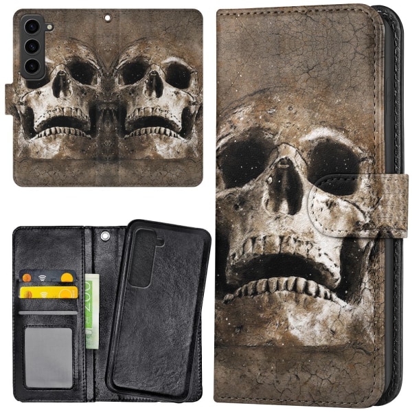 Samsung Galaxy S23 Plus - Mobilcover/Etui Cover Cracked Skull