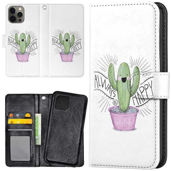 iPhone 15 Pro Max - Lommebok Deksel Happy Cactus