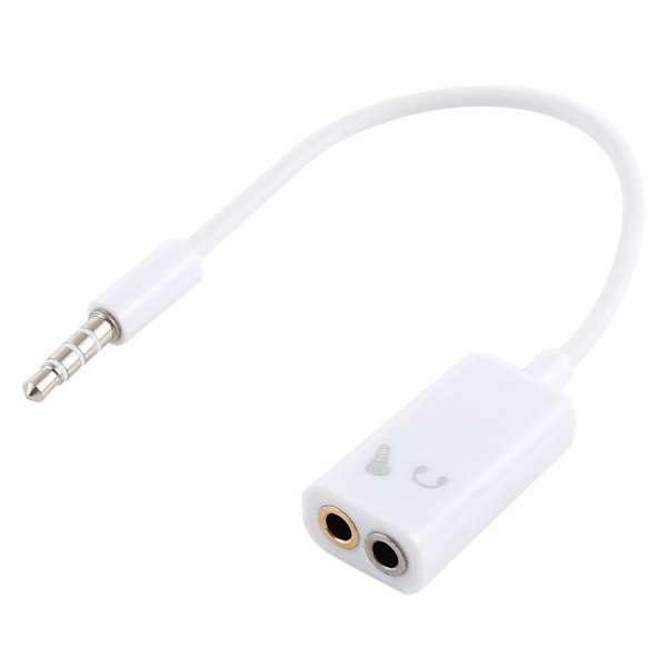 3.5 mm AUX Splitter / Forgrener - Headset Adapter White