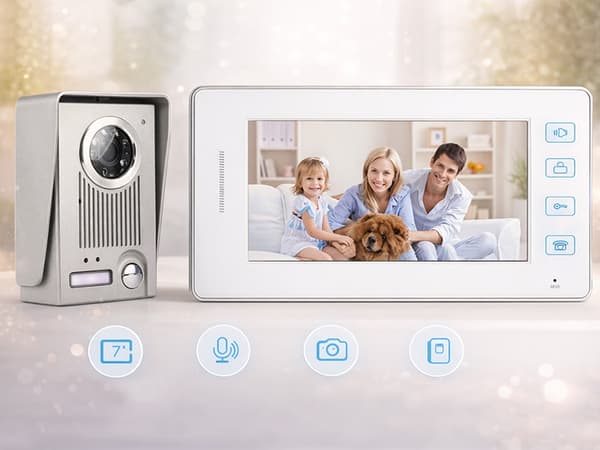 Porttelefon video kabel LCD grind White