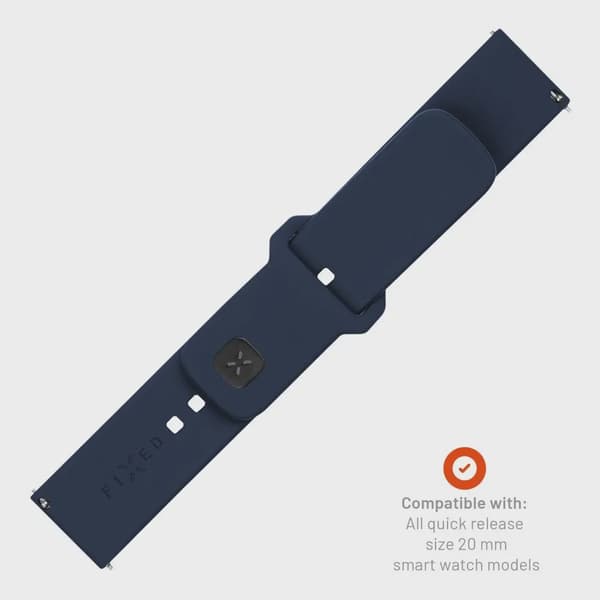 FIXED Silikonrem för Smartwatch Universal 20 mm Blå