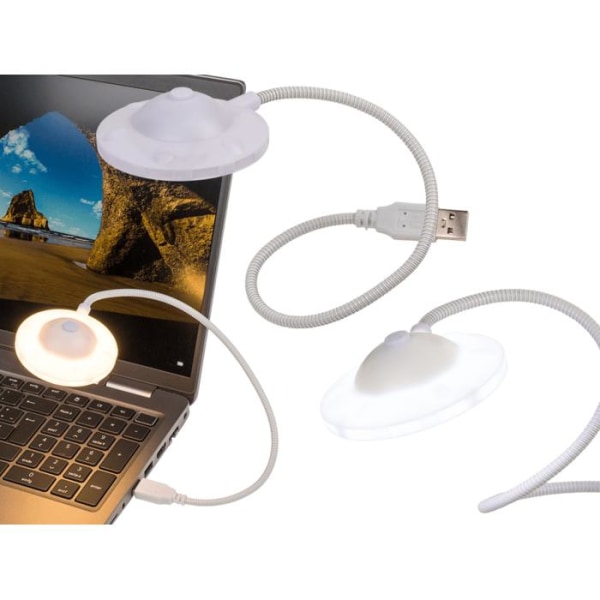 Laptop LED USB-lampa - Flexibel Vit