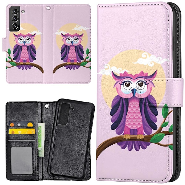 Samsung Galaxy S22 Plus - Lompakkokotelo/Kuoret Kaunis Pöllö Multicolor