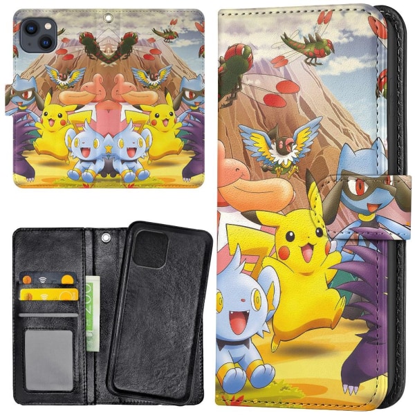 iPhone 13 - Plånboksfodral/Skal Pokemon multifärg