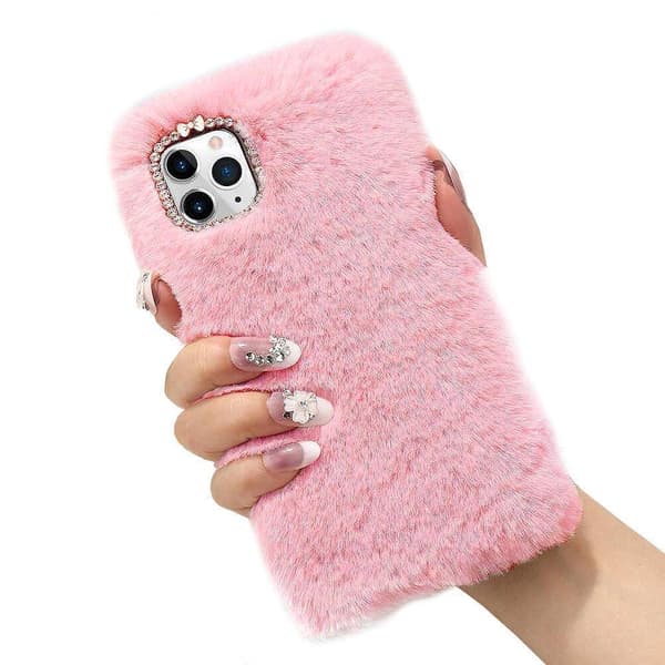 iPhone 12 Pro Max - Skal/Mobilskal - Fluffig Päls Pink