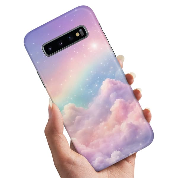 Cover / Mobilcover til Samsung Galaxy S10 - Rainbow Clouds
