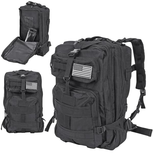 Sotilaskassi / Reppu Nailonia, Musta - 38 Litraa Black