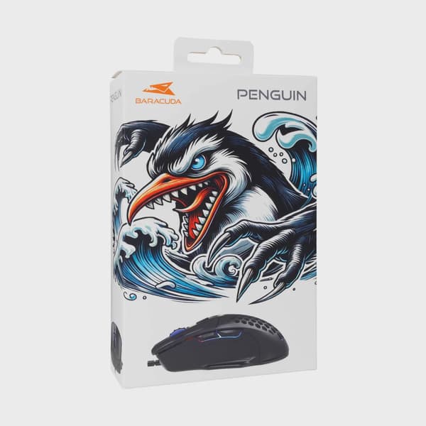 Baracuda PENGUIN Gaming Mus 6D 3.600dpi Svart