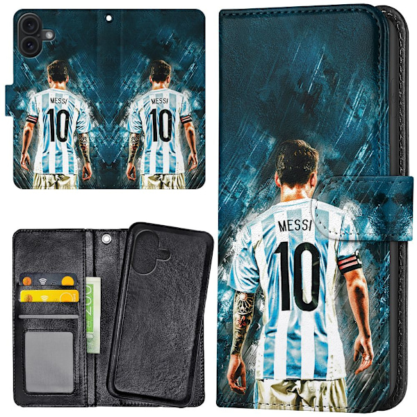 iPhone 16 Plus - Plånboksfodral/Skal Messi