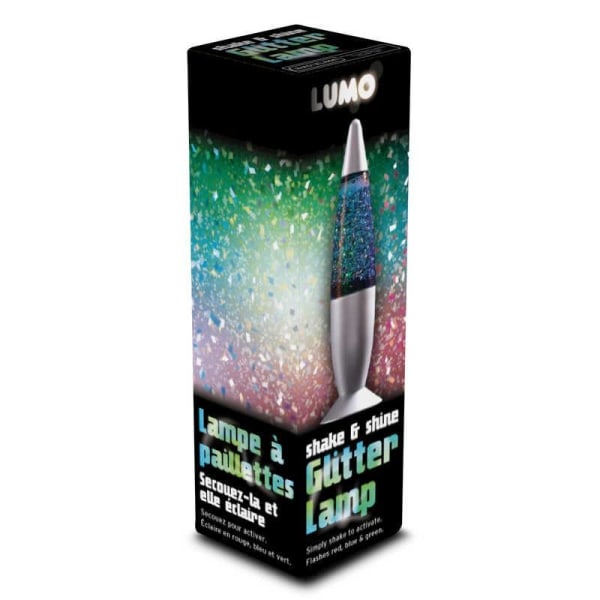 Glitterlampe / Lampe med Glitter - Farveskiftende Lava lampe Multicolor