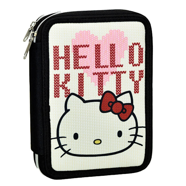 Hello Kitty hjärtformad pennfodral med 2 lager fylld