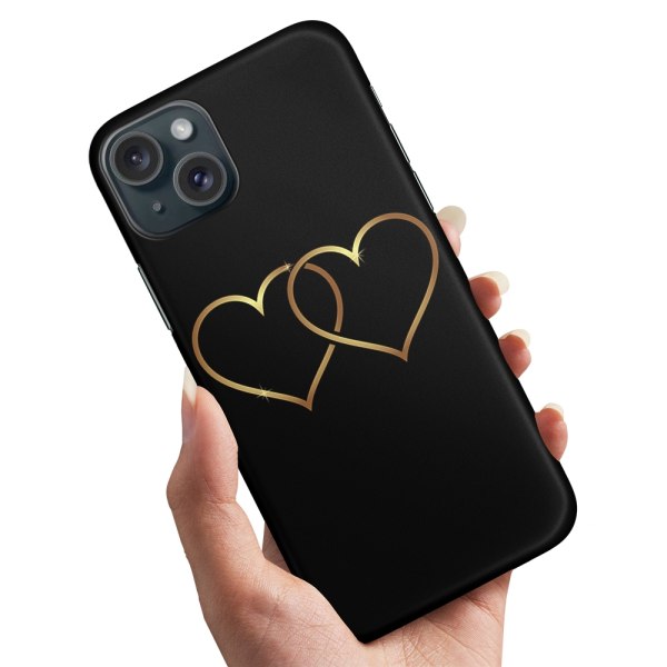 iPhone 15 - Deksel/Mobildeksel Double Hearts