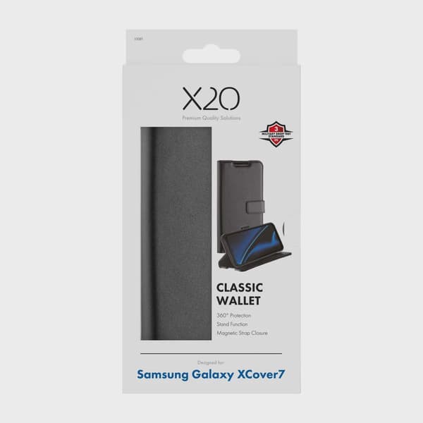 X2O Classic Wallet Plånboksfodral Samsung Galaxy Xcover7 Svart