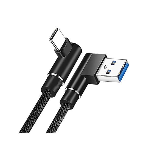 Vinklad USB till USB-C kabel - 1m