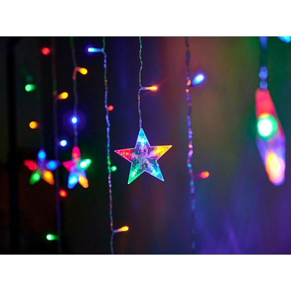 LED-rengardinlampor 2,5m 138 LED flerfärgade