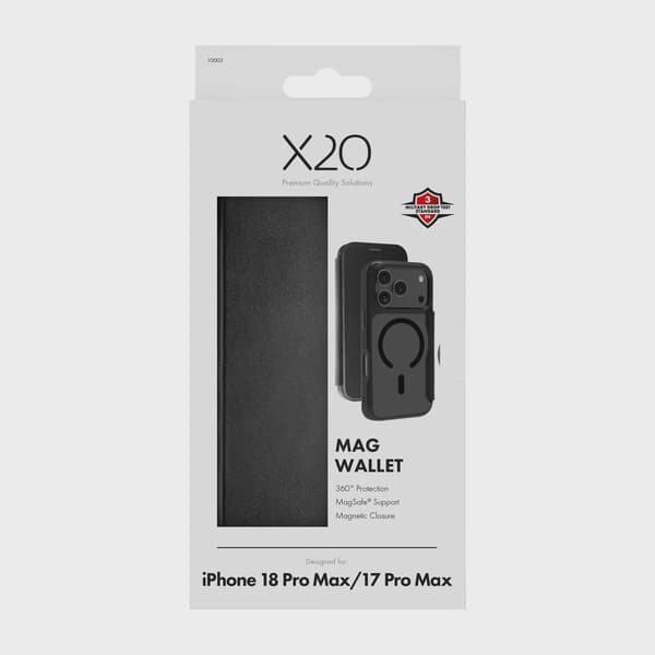 X2O Mag Wallet Plånboksfodral iPhone 18 Pro Max/17 Pro Max Svart