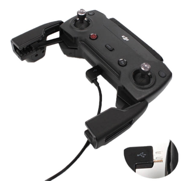 USB-C til Micro-USB for DJI Mavic Pro / Spark (30 cm) Black