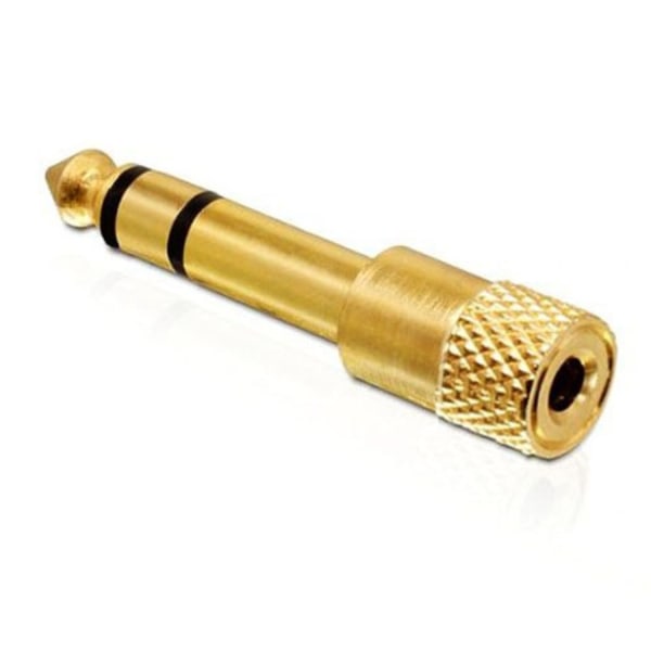 2-pakkaus - kuulokesovitin 6,35 mm uros - 3,5 mm naaras - AUX Gold