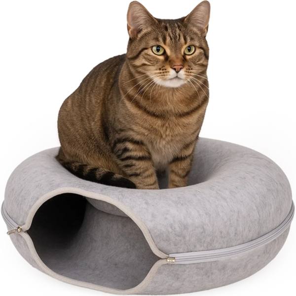 Kattbädd med Tunnel - Sovplats för katter