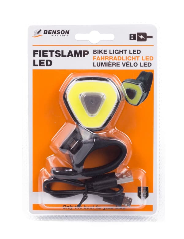 Cykellampa LED USB-uppladdningsbar vit