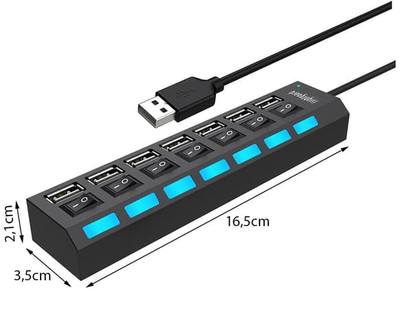 USB Hub / Splitter - 7 Portar