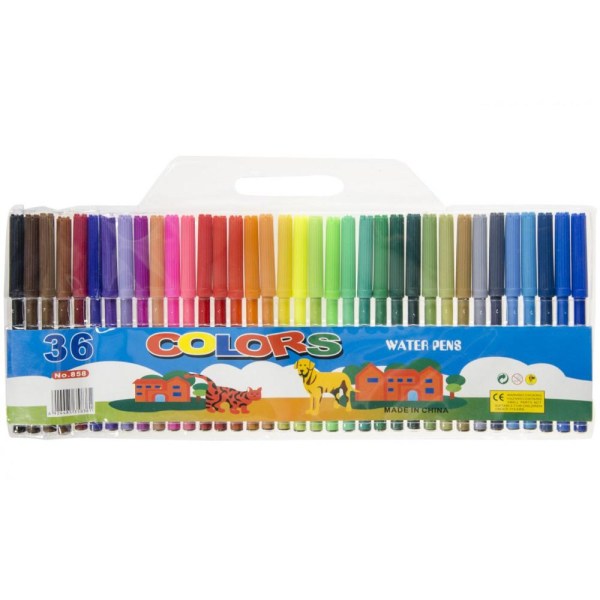 36-Pack Marker Penner for Barn - Fargeblyanter Forskjellige farger  Multicolor 168a | Multicolor | 180 | Fyndiq