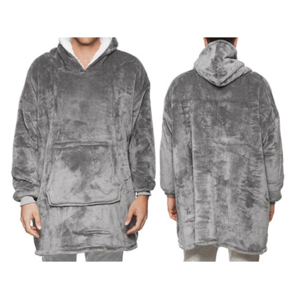 Oversized Hoodie med Hette – Filt Grey