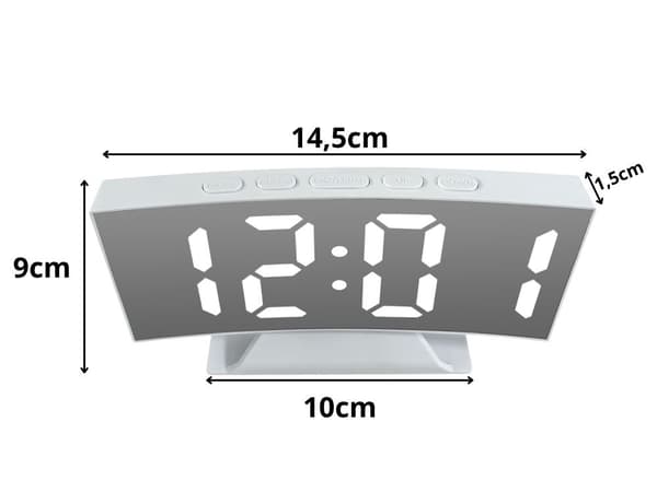 Digital klocka LED alarm spegel USB