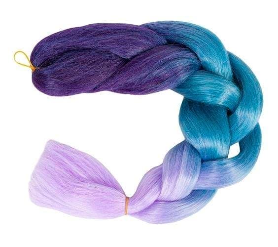 Jumbo Braid / Løshår Hårfletning - 60 cm Lila/Blå