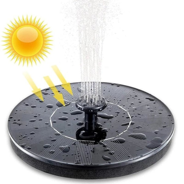 Aurinkoenergialla toimiva suihkulähde / suihkulähde - 16 cm Black