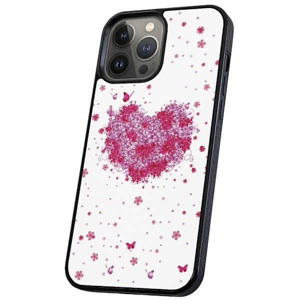 iPhone 13 Pro - Cover/Mobilcover Blomsterhjerte Multicolor