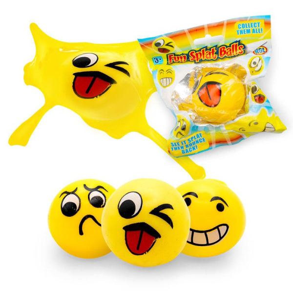 Splat Ball - Ballongball - Oppblåsbar Smiley Yellow