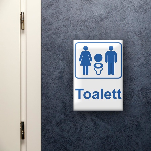 Toalett Skylt / WC skylt  - Skyltar MultiColor Toalett - 21x30