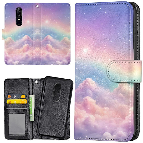 OnePlus 7 - Plånboksfodral/Skal Rainbow Clouds