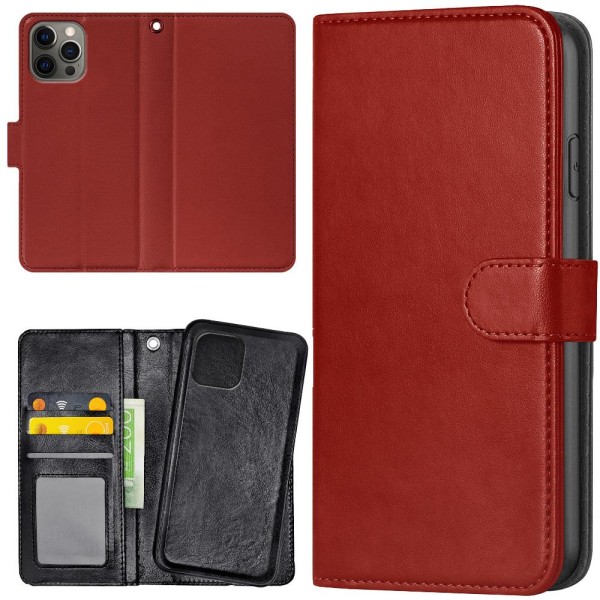iPhone 12 Pro Max - Lompakkokotelo/Kuoret Tummanpunainen Dark red