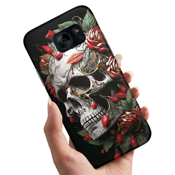 Deksel / Mobildeksel til Samsung Galaxy S7 - Skull Roses